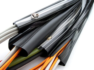 Capas Protetoras para Alta Temperatura e maços de Cabos Elétricos em Tubos Conduítes Flexíveis REIKU em KEVLAR MICA FIBRA DE VIDRO SILICONE com fecho em ZYPER VELCRO ou BOTÕES
